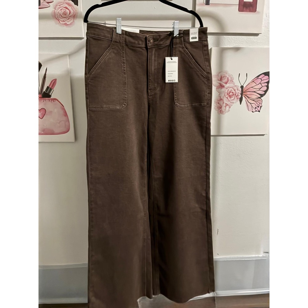 Judy Blue Retro Wide Leg Jeans Brown High Rise Raw Hem 13/31 JB881008 C-CO NEW - Picture 3 of 9